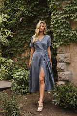 Chance Denim Wrap Dress - FINAL SALE
