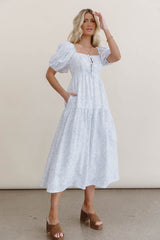 Kelsie Floral Midi Dress in Blue - FINAL SALE