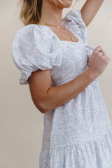 Kelsie Floral Midi Dress in Blue - FINAL SALE