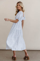 Kelsie Floral Midi Dress in Blue - FINAL SALE