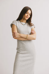 Lauren Tee Shirt Midi Dress in Heather Grey - FINAL SALE