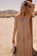 Addey Knit Overalls in Taupe - FINAL SALE