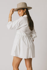 Oliver Collared Mini Dress in White - FINAL SALE