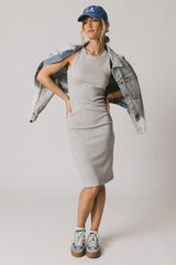 Daphne Midi Dress in Heather Grey - FINAL SALE