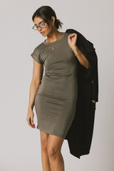 Lauren Tee Shirt Mini Dress in Olive - FINAL SALE