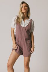 Scottie Denim Overalls in Mauve - FINAL SALE