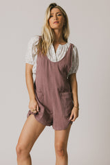 Scottie Denim Overalls in Mauve - FINAL SALE