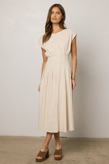 Isla Midi Dress in Oatmeal