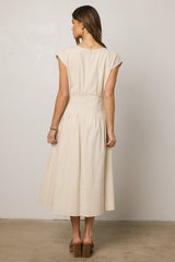 Isla Midi Dress in Oatmeal
