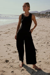 Tristan Knit Jumpsuit in Charcoal