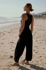 Tristan Knit Jumpsuit in Charcoal