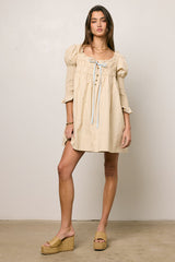 Nolan Babydoll Dress in Beige - FINAL SALE