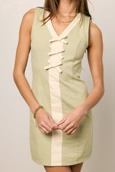 Jaclyn Fitted Mini Dress in Sage