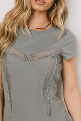 Erin Cap Sleeve Mini Dress in Sage - FINAL SALE