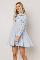 Juliet Collared Mini Dress in Blue - FINAL SALE