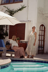 Miya Collared Midi Dress in Natural