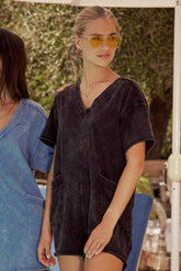 Lynn Relaxed Romper in Black