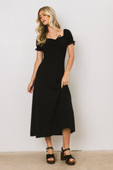 Maddox Midi Dress in Black