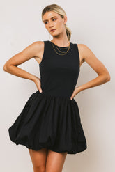 Nila Bubble Mini Dress in Navy