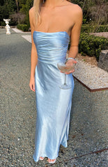 Alexia Blue Strapless Maxi Dress