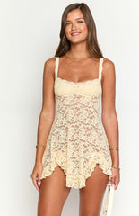 All Mine Cream Lace Mini Dress