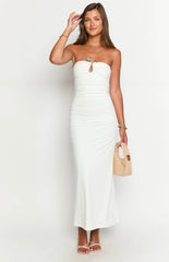 Ark White Strapless Maxi Dress