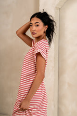 Esme Striped Maxi Dress in Red