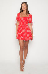 Danyal Red Polka Dot Mini Dress