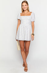 Danyal Purple Floral Mini Dress