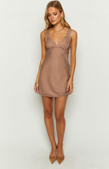 Daphne Chocolate Chiffon Mini Dress