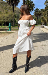 Evander White Off The Shoulder Maxi Dress