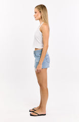Found Love Light Wash Denim Low Rise Mini Skirt