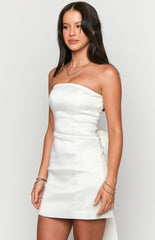 Frosting White Strapless Mini Dress