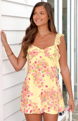 Joyce Yellow Bloom Mini Dress
