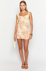 Joyce Yellow Bloom Mini Dress