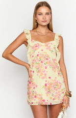 Joyce Yellow Bloom Mini Dress