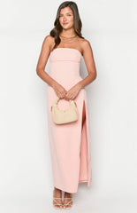 Lenora Pink Strapless Maxi Dress