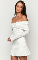 Natalie White Long Sleeve Mini Dress