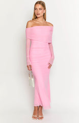 Opal Pink Long Sleeve Maxi Dress