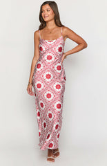 Renesmee Red Tile Print Maxi Dress