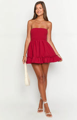 Sundazed Strap Back Dress Red