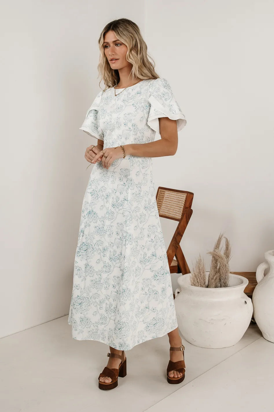 Bethie Petal Sleeve Maxi Dress
