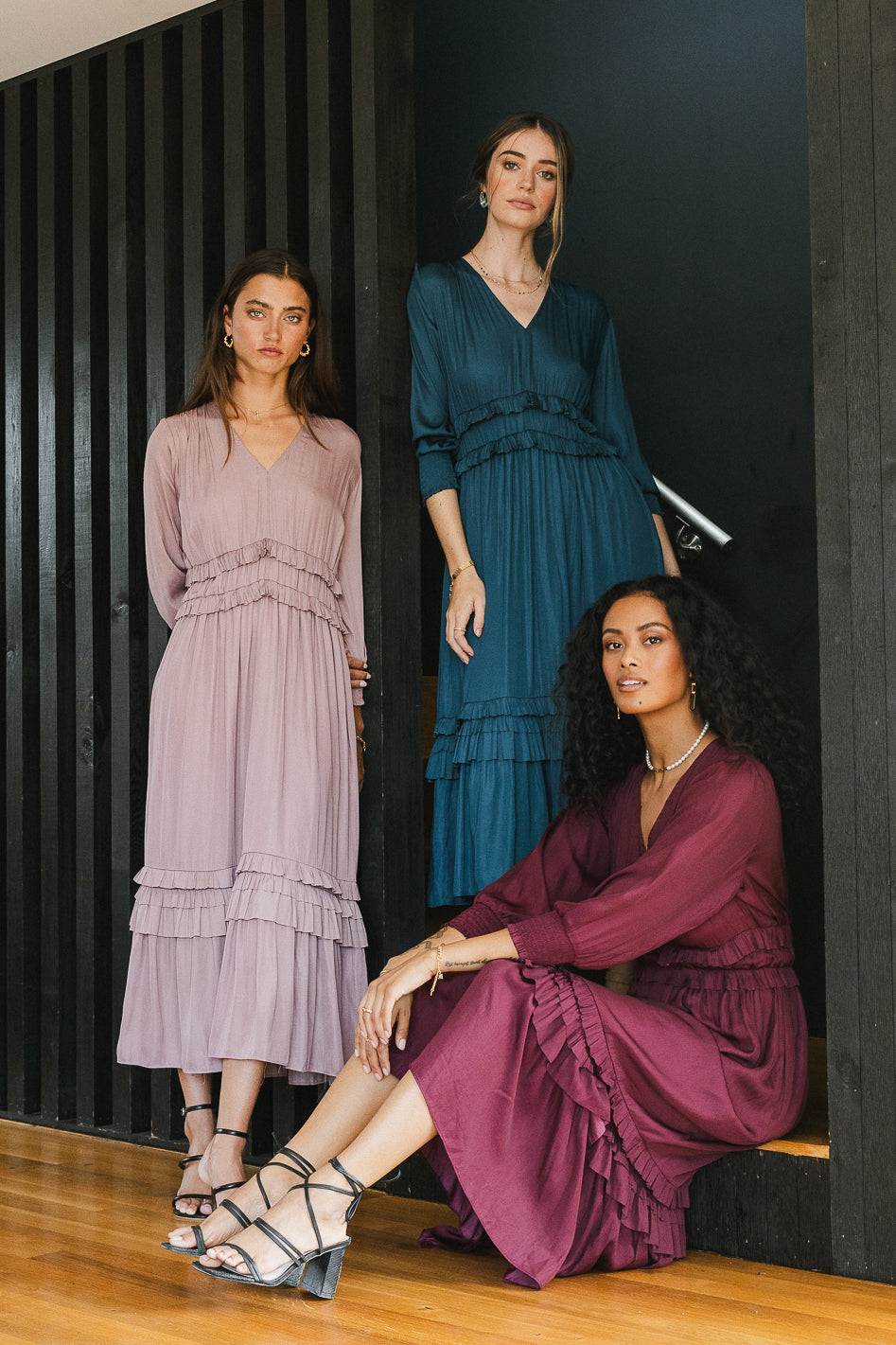 Willa Sleeved Ruffle Dress in Lavender