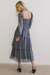Manning Shimmery Midi Dress in Slate - FINAL SALE
