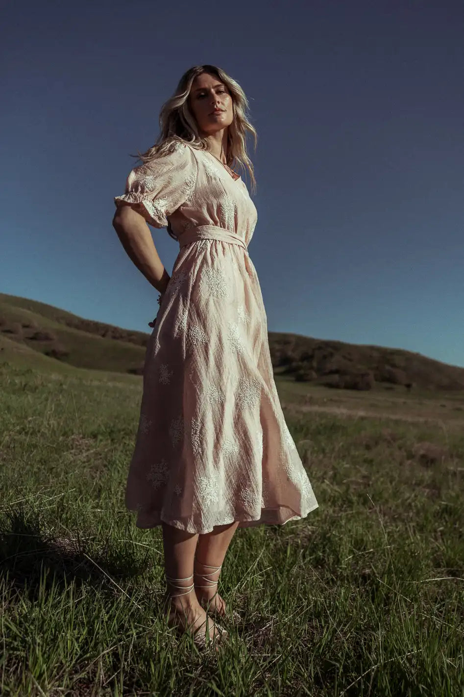 Gloria Embroidered Midi Dress