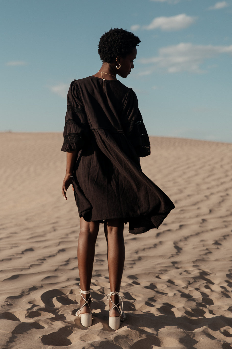 Serendipity Embroidered Midi Dress in Black - FINAL SALE