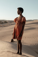 Dasha Textured Mini Dress in Terracotta - FINAL SALE