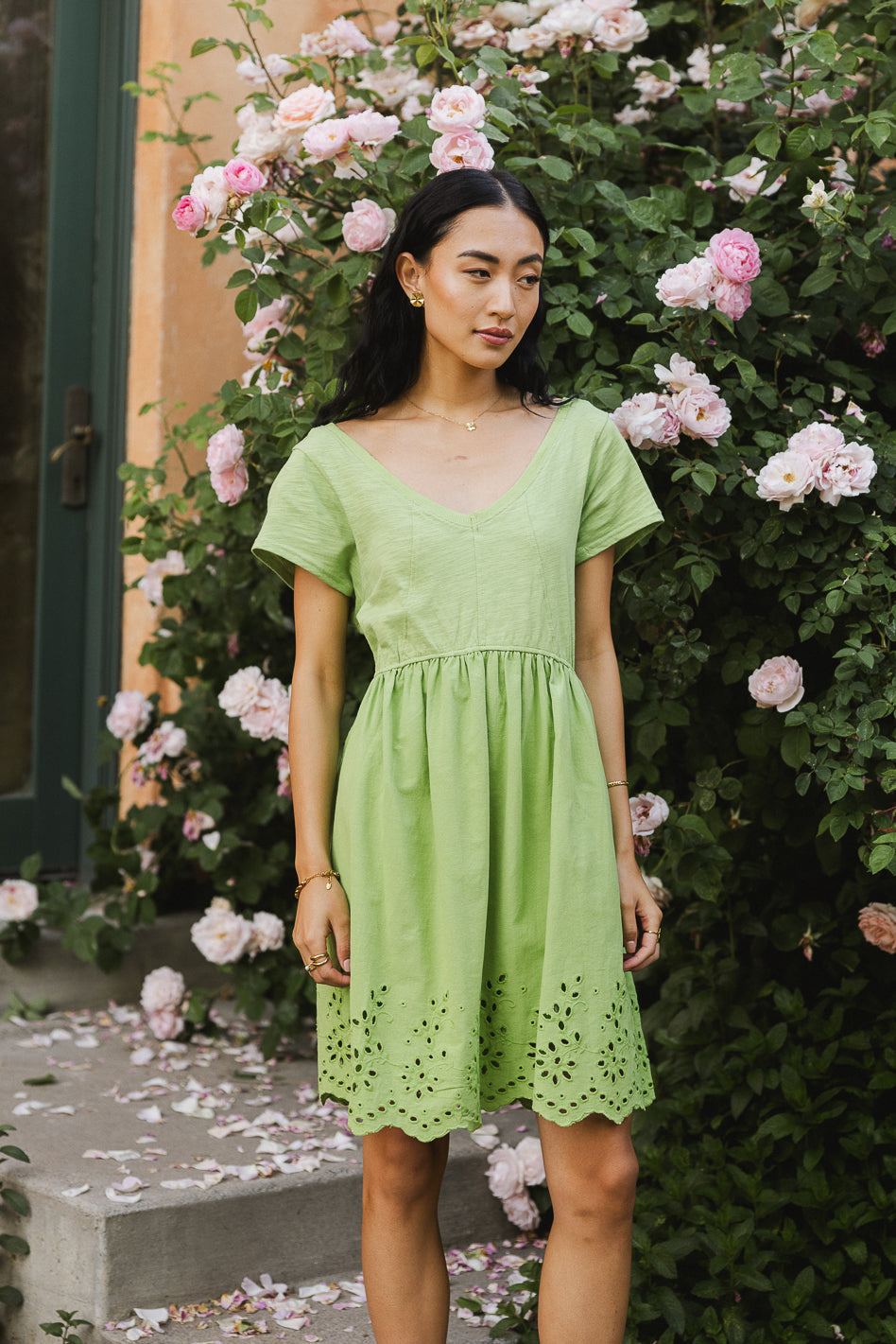 Aria Eyelet Lace Mini in Green - FINAL SALE