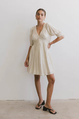Lorna Mini Dress in Natural - FINAL SALE