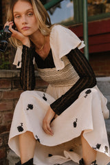 Cece Smocked Embroidered Dress - FINAL SALE